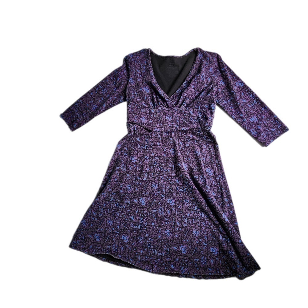 Patagonia Women’s Margot Purple Paisley Fit & Flare Dress Size Small